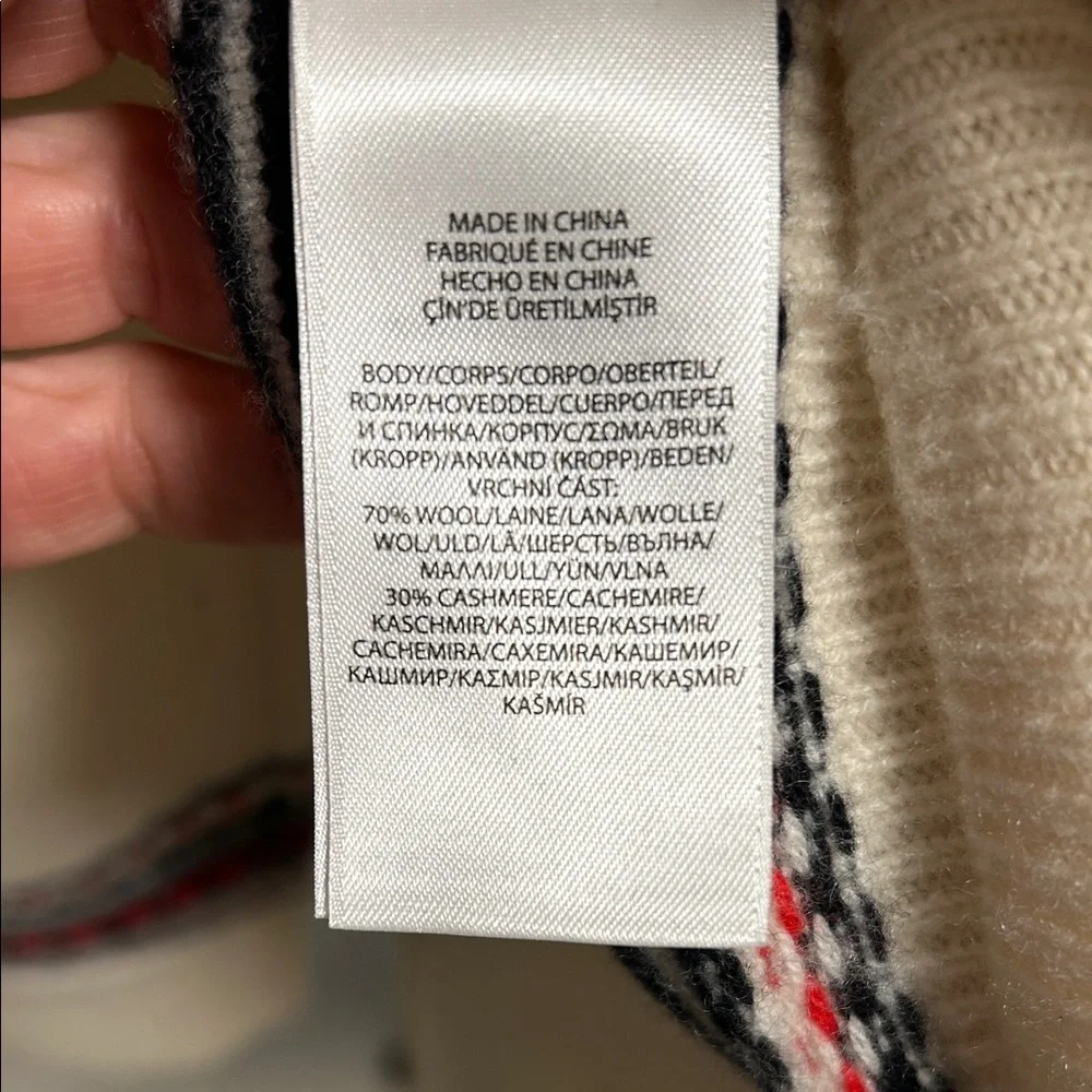 Ralph Lauren Cream and Black Patterned Sweater - Picture 3 of 5